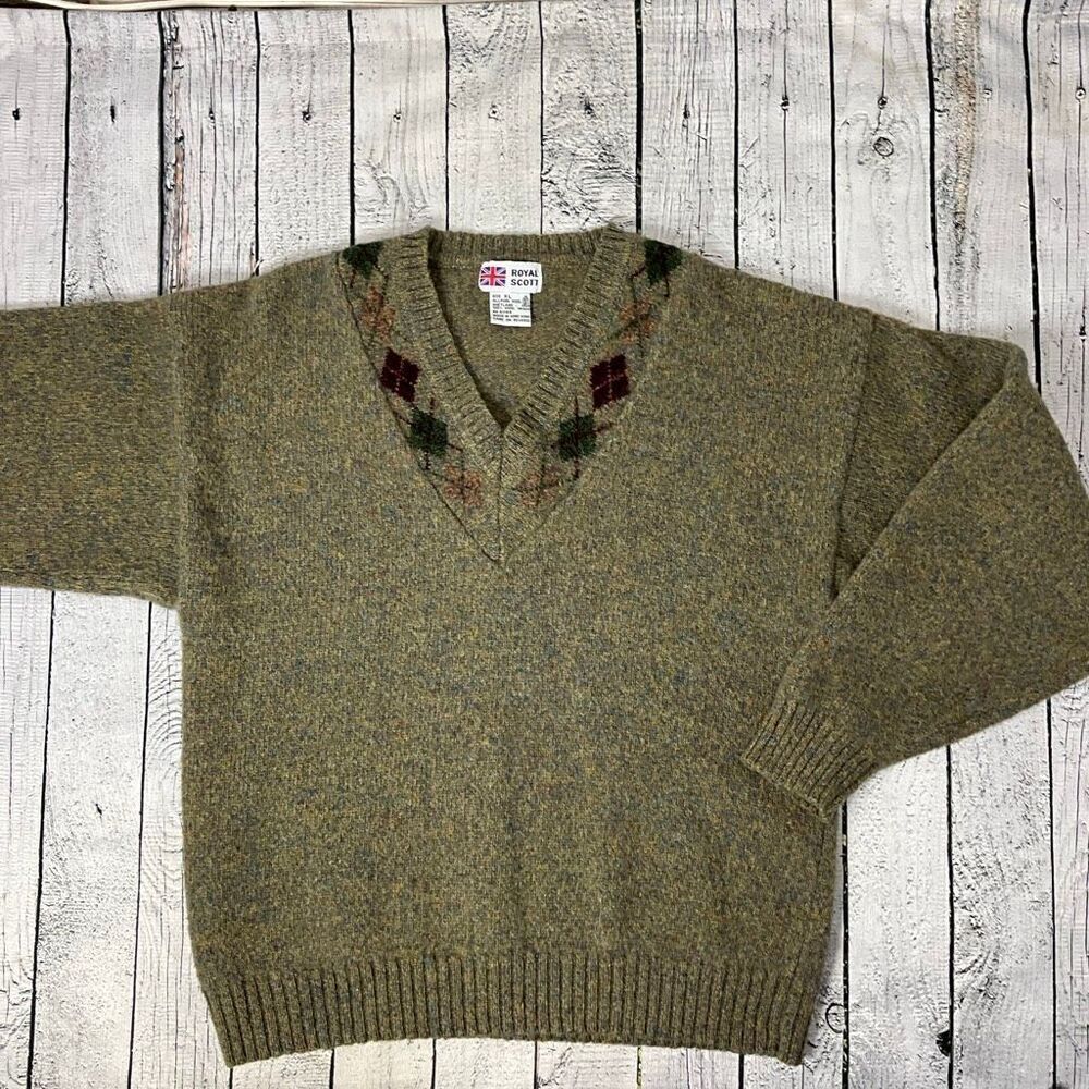 VINTAGE ROYAL SCOTT 100% Shetland Wool Sweater
